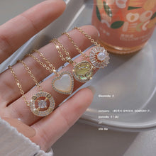 Load image into Gallery viewer, Fasion Women Vintage Titanium Steel Necklace Pearl Pendant Clavicle Chain Jewelry Accessories Gift