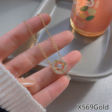 Load image into Gallery viewer, Fasion Women Vintage Titanium Steel Necklace Pearl Pendant Clavicle Chain Jewelry Accessories Gift
