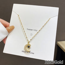 Load image into Gallery viewer, Fasion Women Vintage Titanium Steel Necklace Pearl Pendant Clavicle Chain Jewelry Accessories Gift