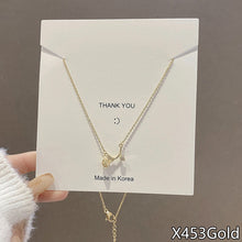 Load image into Gallery viewer, Fasion Women Vintage Titanium Steel Necklace Pearl Pendant Clavicle Chain Jewelry Accessories Gift