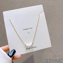 Load image into Gallery viewer, Fasion Women Vintage Titanium Steel Necklace Pearl Pendant Clavicle Chain Jewelry Accessories Gift