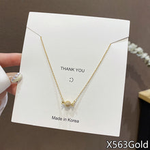 Load image into Gallery viewer, Fasion Women Vintage Titanium Steel Necklace Pearl Pendant Clavicle Chain Jewelry Accessories Gift