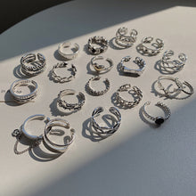 Load image into Gallery viewer, Fasion Women Hip Hop Vintage Rings Open Silver Ring Jewelry Accessories Gift