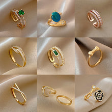 Load image into Gallery viewer, Fashion Diamond Ring Opening Adjust Simple Hollow Geometric Rings Women Jewelry Gift