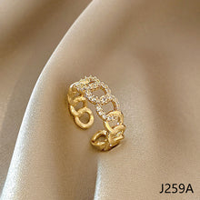 Load image into Gallery viewer, Fashion Diamond Ring Opening Adjust Simple Hollow Geometric Rings Women Jewelry Gift