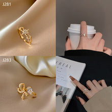 Load image into Gallery viewer, Fashion Diamond Ring Opening Adjust Simple Hollow Geometric Rings Women Jewelry Gift