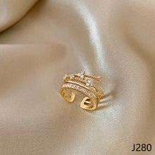Load image into Gallery viewer, Fashion Diamond Ring Opening Adjust Simple Hollow Geometric Rings Women Jewelry Gift