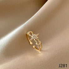 Load image into Gallery viewer, Fashion Diamond Ring Opening Adjust Simple Hollow Geometric Rings Women Jewelry Gift