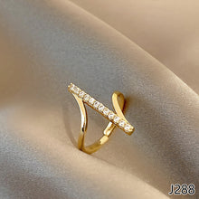 Load image into Gallery viewer, Fashion Diamond Ring Opening Adjust Simple Hollow Geometric Rings Women Jewelry Gift