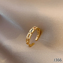 Load image into Gallery viewer, Fashion Diamond Ring Opening Adjust Simple Hollow Geometric Rings Women Jewelry Gift