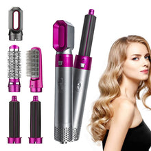 Load image into Gallery viewer, 5 In 1 Hot Air Comb Aluminum Alloy Hair Straightener Automatic Perm Curling Iron Electric Hair Dryer Creative Hair Style Tools