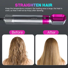 Load image into Gallery viewer, 5 In 1 Hot Air Comb Aluminum Alloy Hair Straightener Automatic Perm Curling Iron Electric Hair Dryer Creative Hair Style Tools