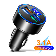 Load image into Gallery viewer, 4usb With Digital Display Car Charger With Voltage Detection Car Charger Multi-port Car Charger