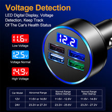 Load image into Gallery viewer, 4usb With Digital Display Car Charger With Voltage Detection Car Charger Multi-port Car Charger