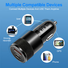 Load image into Gallery viewer, 3.1A 15W USB+PD Metal Car Charger Aluminum Alloy Car Charger Mobile Phone Car Charger
