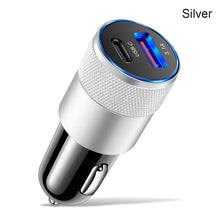 Load image into Gallery viewer, 3.1A 15W USB+PD Metal Car Charger Aluminum Alloy Car Charger Mobile Phone Car Charger