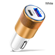 Load image into Gallery viewer, 3.1A 15W USB+PD Metal Car Charger Aluminum Alloy Car Charger Mobile Phone Car Charger