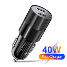 Load image into Gallery viewer, Dual PD Dual PD Metal Cannon Fast Charging Car Charger Flash Charging Car Charger PD+PD Dual Fast Charging