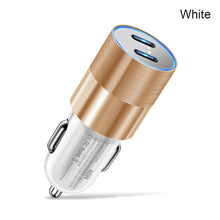 Load image into Gallery viewer, Dual PD Dual PD Metal Cannon Fast Charging Car Charger Flash Charging Car Charger PD+PD Dual Fast Charging