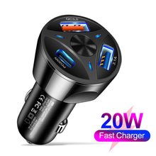 Load image into Gallery viewer, Three-port Qc3.0 Usb+type-c Fast Charging Car Charging Flash Charging Multi-port Car Fast Charging Head Cigarette Lighter