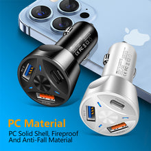 Load image into Gallery viewer, Three-port Qc3.0 Usb+type-c Fast Charging Car Charging Flash Charging Multi-port Car Fast Charging Head Cigarette Lighter
