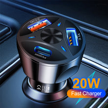 Load image into Gallery viewer, Three-port Qc3.0 Usb+type-c Fast Charging Car Charging Flash Charging Multi-port Car Fast Charging Head Cigarette Lighter
