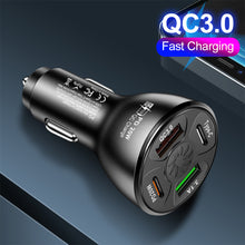 Load image into Gallery viewer, Four Port Car Charger PD QC3.0 3.1A 2USB Type-c Fast Car Charger Car Charger