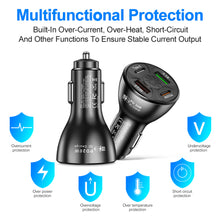Load image into Gallery viewer, Four Port Car Charger PD QC3.0 3.1A 2USB Type-c Fast Car Charger Car Charger