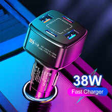 Load image into Gallery viewer, PD+type-c Qc3.0 18w Usb Fast Car Charger Car Charger One Drag Four Flash Car Charger