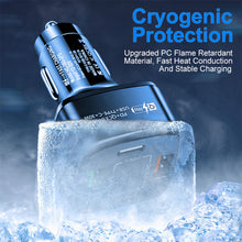 Load image into Gallery viewer, PD+type-c Qc3.0 18w Usb Fast Car Charger Car Charger One Drag Four Flash Car Charger