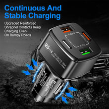 Load image into Gallery viewer, PD+type-c Qc3.0 18w Usb Fast Car Charger Car Charger One Drag Four Flash Car Charger
