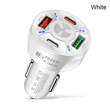 Load image into Gallery viewer, PD +Type-c Car Charger QC3.0 USB 3.1A Fast Charge Car Charger Car Charger One for Four Multi-Port Car Charger