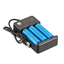 Load image into Gallery viewer, 18650 Lithium Battery Charger 3 Slots Usb Charging Stand 3 Sections Li-ion Amplifier 3.7v4.2v Independent Charging