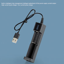 Load image into Gallery viewer, 18650 Charger Single Slot USB Small Fan Flashlight Lithium Battery Charging