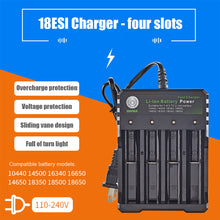 Load image into Gallery viewer, 18650 Lithium Battery AC Charger 4-slot Loudspeaker Locator 3.7V 4.2V AC Direct Charge