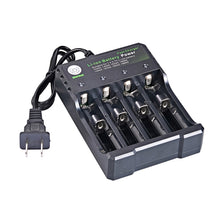 Load image into Gallery viewer, 18650 Lithium Battery AC Charger 4-slot Loudspeaker Locator 3.7V 4.2V AC Direct Charge