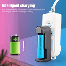 Load image into Gallery viewer, 18650 Charger Single Slot 220v In-line Power Supply Strong Light Flashlight Lighting 3.7v Lithium Battery Single Charge