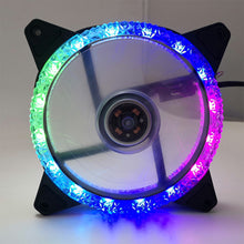 Load image into Gallery viewer, LED 120mm 52CFM De-vibration Rubber DC 12V PC Computer Cooler Cooling Fan Ice Diamond Series