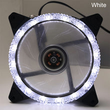 Load image into Gallery viewer, LED 120mm 52CFM De-vibration Rubber DC 12V PC Computer Cooler Cooling Fan Ice Diamond Series