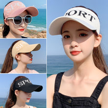 Load image into Gallery viewer, Fashion Empty Top Hat Cycling Sports Sunscreen Sun Hat Visor Hat Elastic Adjustable Tennis Hat Baseball Cap