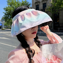 Load image into Gallery viewer, Summer Sunshade Hat UV Protection Dual Use Hair Hoop Sun Hat for Women Outdoor Beach Soft Foldable Wide Brim Bucket Caps