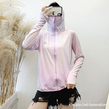 Load image into Gallery viewer, Summer Women Thin Sunscreen Coat Shirt UV Proof Quick Dry Thin UPF50+ Ice Silk Outwear Hooded Cycling Driving Beach Clothes