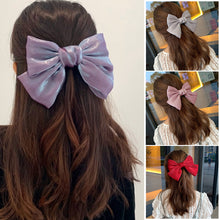 Load image into Gallery viewer, Woman Organza Solid Big Bow Hairpins Women Hair Accessories Girls Hair Clips Headwear Spring Clip Bowknot Barrettes