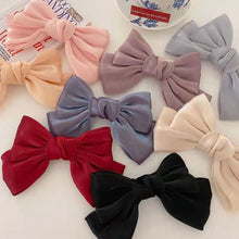 Load image into Gallery viewer, Woman Organza Solid Big Bow Hairpins Women Hair Accessories Girls Hair Clips Headwear Spring Clip Bowknot Barrettes