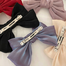 Load image into Gallery viewer, Woman Organza Solid Big Bow Hairpins Women Hair Accessories Girls Hair Clips Headwear Spring Clip Bowknot Barrettes
