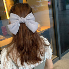 Load image into Gallery viewer, Woman Organza Solid Big Bow Hairpins Women Hair Accessories Girls Hair Clips Headwear Spring Clip Bowknot Barrettes