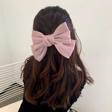 Load image into Gallery viewer, Woman Organza Solid Big Bow Hairpins Women Hair Accessories Girls Hair Clips Headwear Spring Clip Bowknot Barrettes