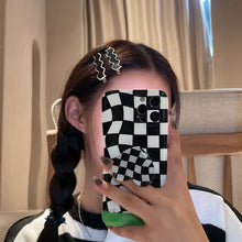 Load image into Gallery viewer, Women Retro Elegant Black White Checkerboard Geometric Acrylic Hairpins Side Hair Clips Barrettes Fashion Hair Accessories