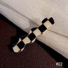 Load image into Gallery viewer, Women Retro Elegant Black White Checkerboard Geometric Acrylic Hairpins Side Hair Clips Barrettes Fashion Hair Accessories