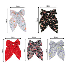 Load image into Gallery viewer, Polka Dot Floral Print Hair Clips Girls Daisy Bow Hairpin Pastoral Retro Style Barrettes Big Bowknot Hairpin Hair Accessories